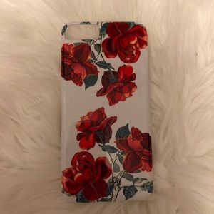 Society 6 red floral design case